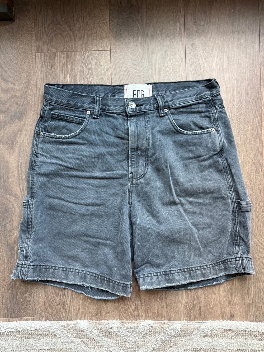 BDG Men's Faded Black Denim Work Shorts